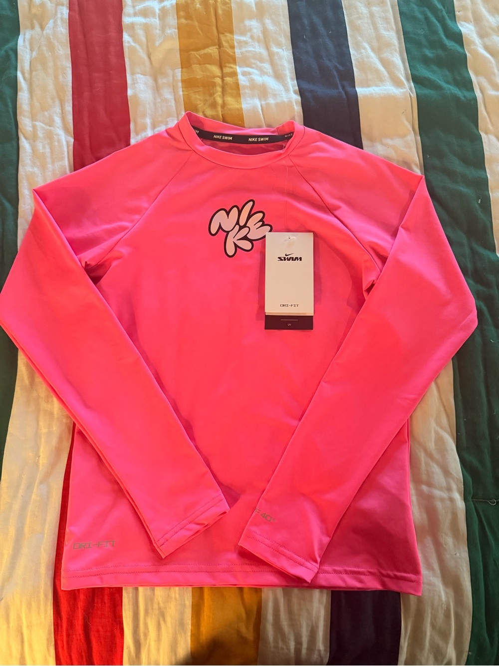 Nike Kids Neon Pink Long Sleeve Rashguard